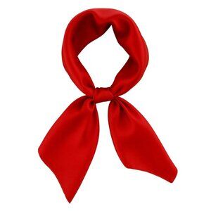 Red Satin Scarf 19x19, Western Cowboy Cowgirl Bandana, Boho Coastal Ranch Wear